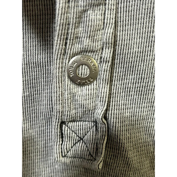 Tommy Bahama Long Sleeve Henley Shirt Mens L Gray Sweatshirt Sweater Snap‎ - Picture 6 of 8